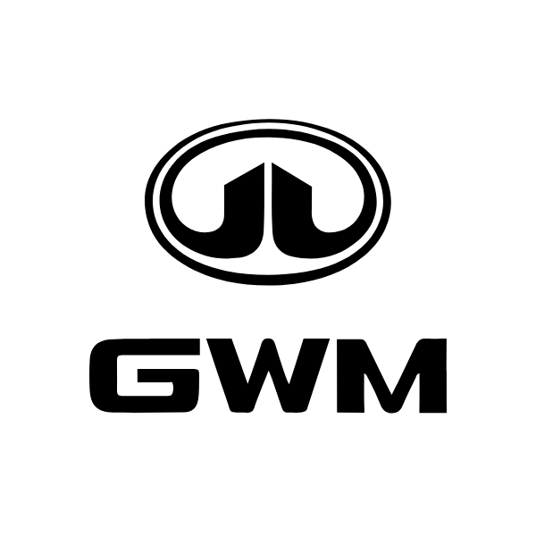 Logo de GWM: un óvalo con almenas sobre las letras GWM