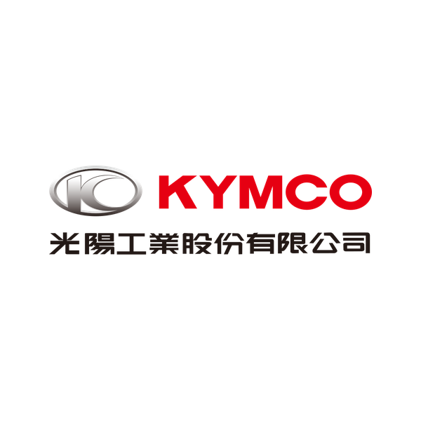 Logo de Kymco: un emblema de líneas junto al nombre KYMCO