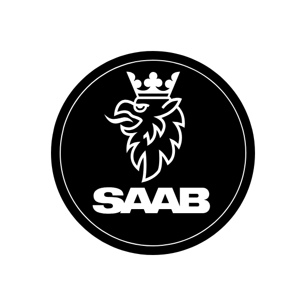 Logo de Saab: un grifo coronado dentro de un círculo