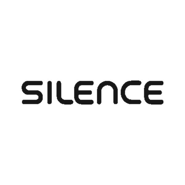 Logo de Silence: el nombre SILENCE y una O
