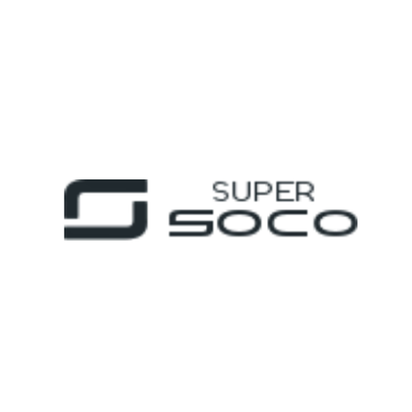 Logo de Super Soco: una S geométrica junto al nombre SUPER SOCO