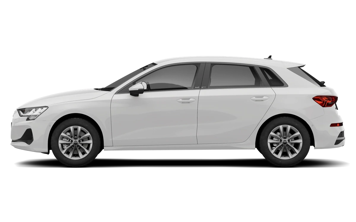 Audi A3 Sportback de perfil, oferta de renting en Carwow