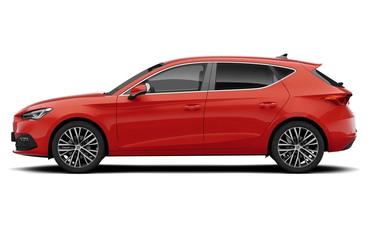 Seat León de perfil, oferta de renting en Carwow
