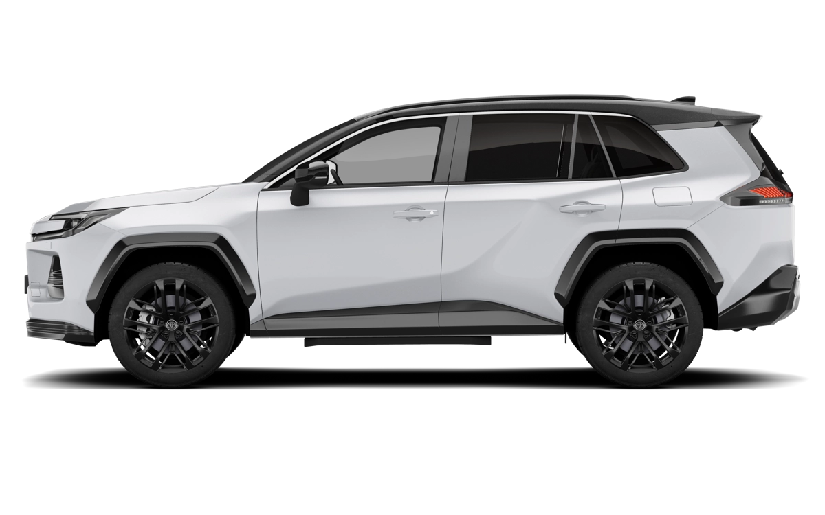 Toyota RAV4 de sexta generación visto de perfil, con sus 4.600 mm de longitud y 2.690 mm de distancia entre ejes